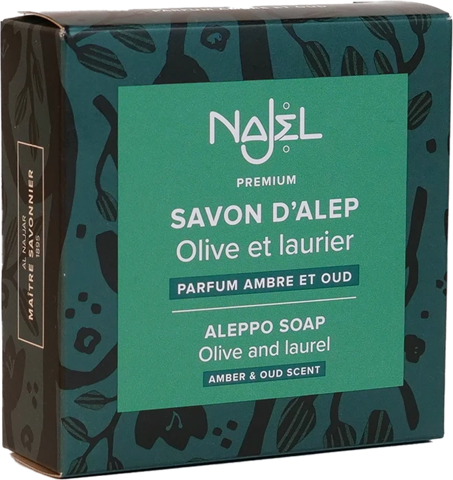 Najel Aleppo Amber & Oud feste Seife, 150g