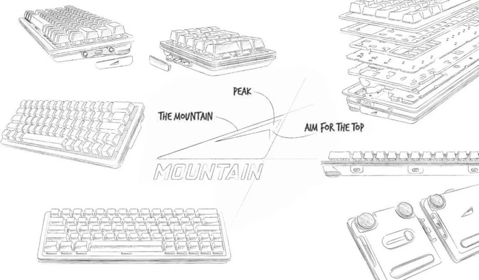 Mountain Everest 60, LEDs RGB, hot-swap, Midnight Black, Linear 45 SPEED, USB, DE