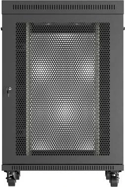 Lanberg 19" Rackschrank 22HE, LCD, freistehend, Flat Pack, V2, Gitternetztür, IP20, RAL 9004, 800mm tief
