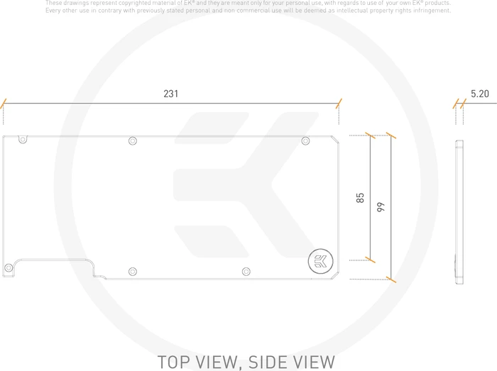 EK Water Blocks Quantum Line EK-Quantum Vector Trinity RTX 3080/3090 Backplate Nickel