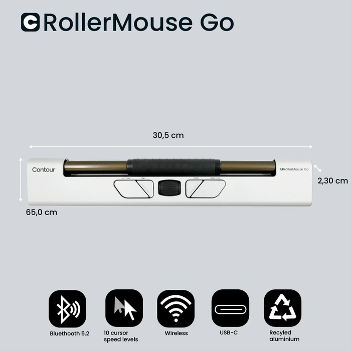 Contour Design RollerMouse Go Wireless, USB-C/USB-A/Bluetooth (CDRMGO10000) – Bild 6