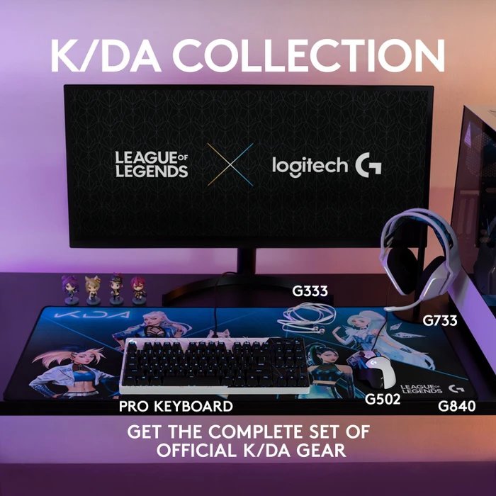 Logitech G Pro Gaming Keyboard, K/DA Edition, TKL, GX-BLUE, USB, FR