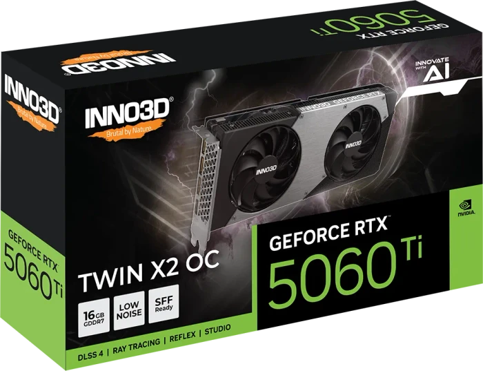 INNO3D GeForce RTX 5060 Ti Twin X2 OC, 16GB GDDR7, HDMI, 3x DP