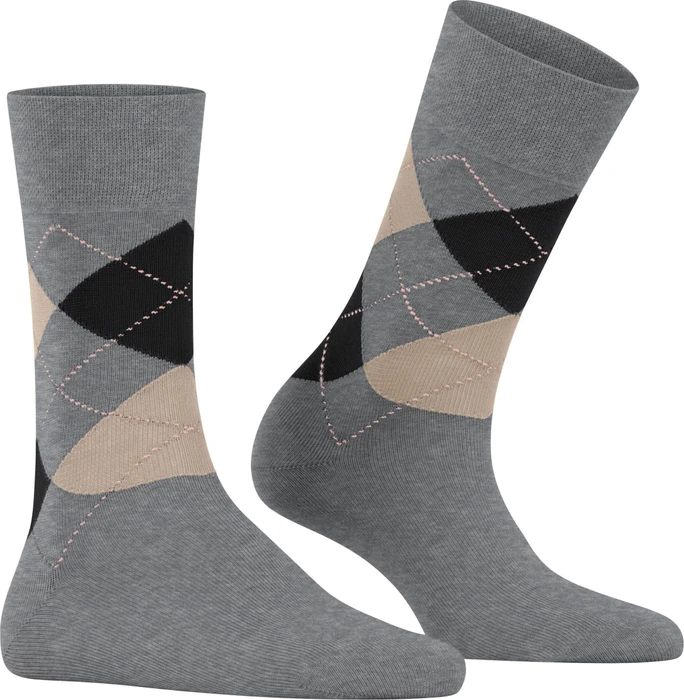 Falke Sensitive Argyle Socken light greymel. (Damen)