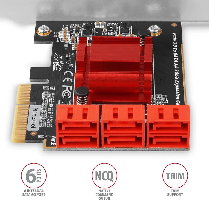 Axagon 6x SATA 6Gb/s, PCIe 3.0 x4