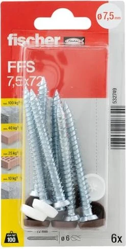 fischer FFS 7.5x72 K (6) Fensterrahmenschraube, 7.5x72mm, 6 Stück