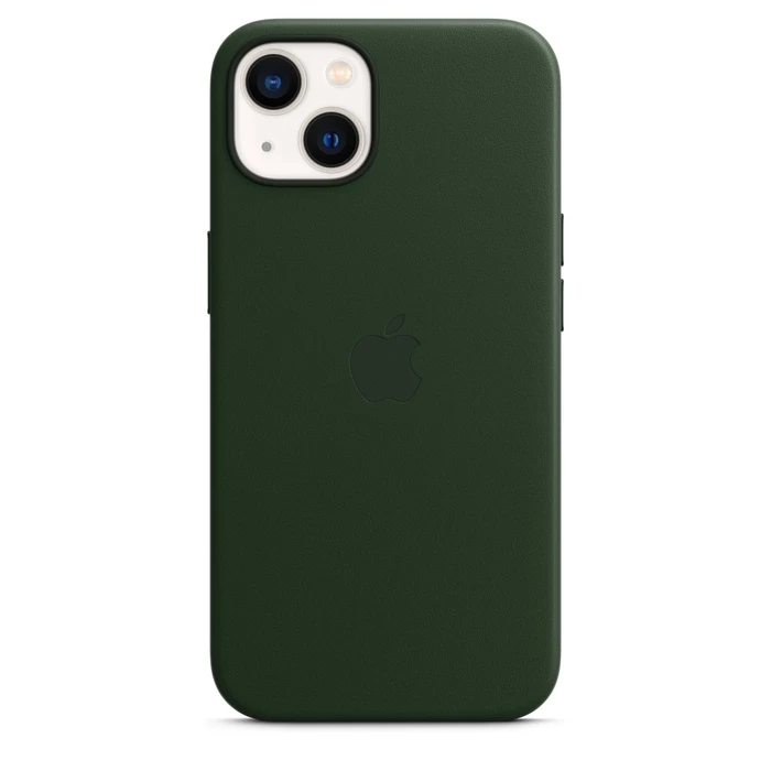 Apple Leder Case mit MagSafe für iPhone 13 schwarzgrün