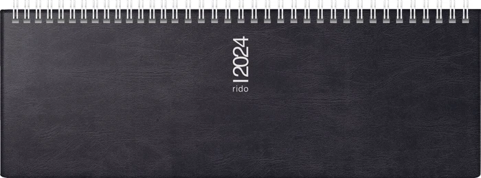 Brunnen Septant Wochenkalender 2024, 305x105mm, schwarz, 64 Blatt