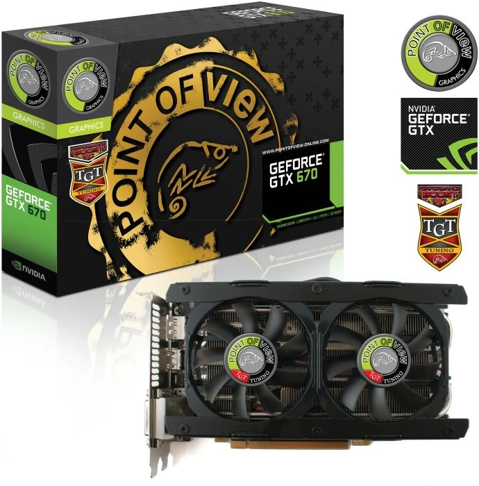 Point of View GeForce GTX 670 TGT Performance Boost Dual Fan, 2GB GDDR5, 2x DVI, HDMI, DP
