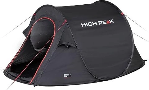 lumaland outdoor zelt Camping | Leichtes Pop Up Wurfzelt | 2-3 Personen Kuppelzelt | Trekking & Festival Igluzelt | Sekundenzelt Wasserdicht 210x190x110cm High Peak Outdoors Hyperlight 174625670 Modell:Light-Loft L