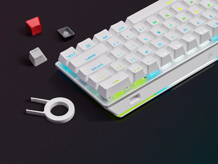 Corsair Gaming K70 PRO MINI Wireless, weiß, MX RGB RED, USB/Bluetooth, US