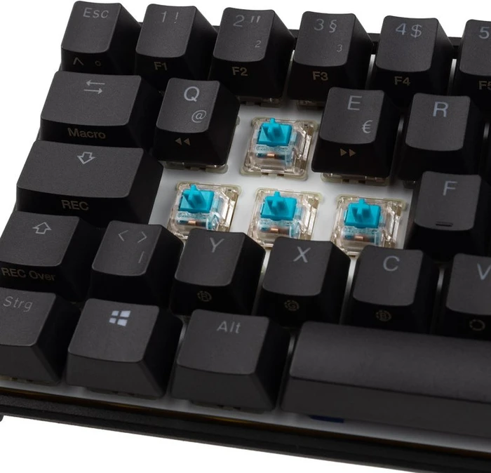 Ducky Mecha Pro SF, PBT, schwarz, LEDs RGB, MX RGB BLUE, USB, DE