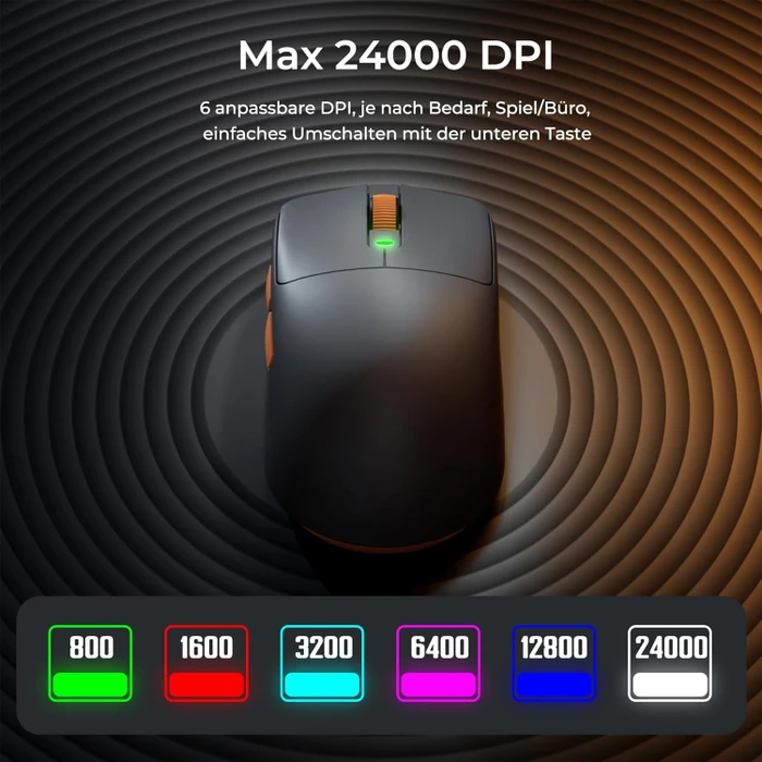 RK Royal Kludge M30 Wireless Gaming Mouse, orange/schwarz, USB/Bluetooth