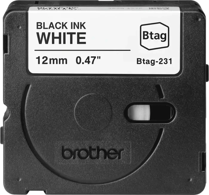 Brother Btag-231 Beschriftungsband, 12mm, schwarz/weiß
