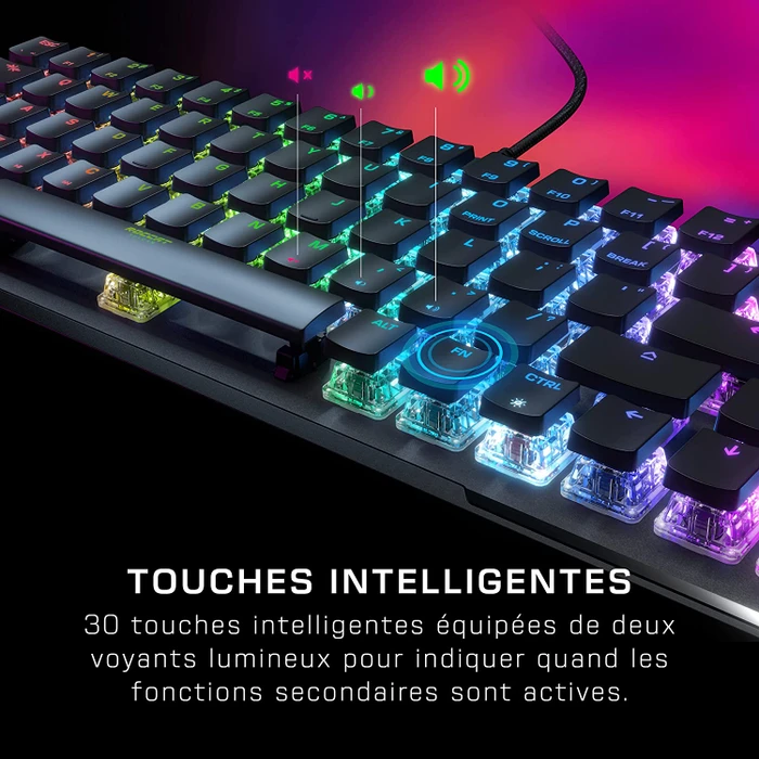 Roccat Vulcan II Mini, LEDs RGB, schwarz, TITAN II OPTICAL RED, USB, FR