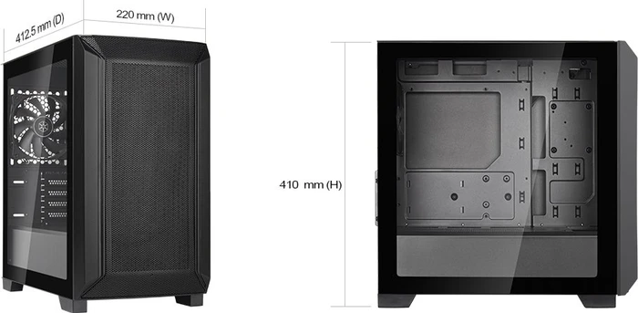 SilverStone Fara 312, schwarz, Glasfenster