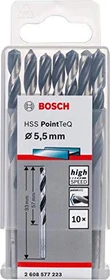 Bosch Professional HSS PointTeQ Spiralbohrer, 5.5x57x93mm, 10 Stück