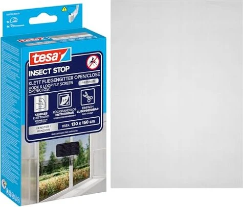 tesa Insect Stop Open/Close Fliegengitter 130x150cm anthrazit