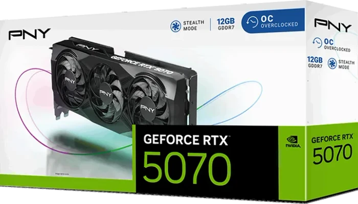 PNY GeForce RTX 5070 Overclocked Triple Fan, 12GB GDDR7, HDMI, 3x DP