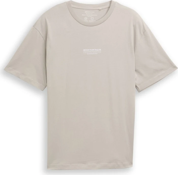 Tom Tailor Relaxed Fit aus Baumwolle T-Shirt kurzarm light dove grey (Herren)