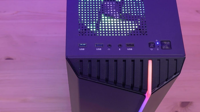 AeroCool Bionic V2, weiß, Lüfter LED RGB, Glasfenster