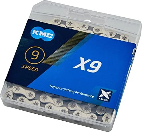 KMC X9 9-fach 114 Glieder Kette silber/grau