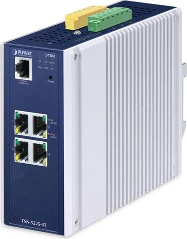 Planet TSN-5225 Industrial Railmount Gigabit Managed Switch, 4x RJ-45