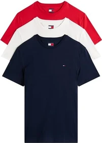 Tommy Hilfiger Flag Extra Slim 3er-Pack T-Shirt kurzarm ecru/dark night/sapphire red (Herren)