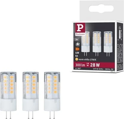Paulmann LED Stiftsockel G4 3W/827, 3 Stück