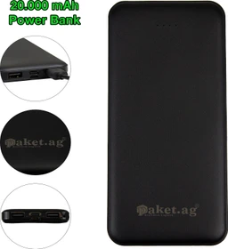 Paket 20000mAh Power Bank schwarz