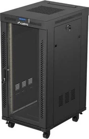 Lanberg 19" Rackschrank 24HE, LCD, freistehend, Flat Pack, V2, Gitternetztür, IP20, RAL 9004, 800mm tief