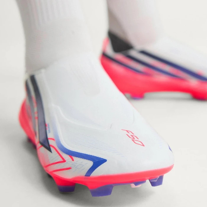 adidas F50 Hyperfast League Laceless FG cloud white/solar purple/solar turbo