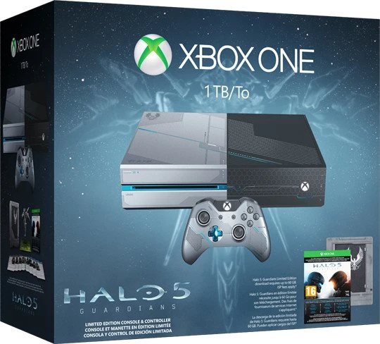 Microsoft Xbox One - 1TB Halo 5: Guardians Limited Edition Bundle silber/grau/blau