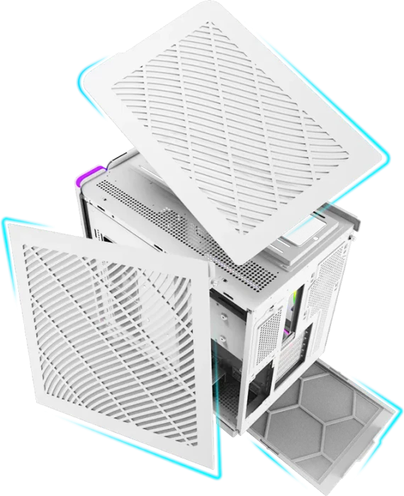 Montech King 95 Pro Pure White, weiß, Glasfenster