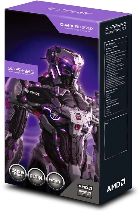 Sapphire Radeon R9 270X Dual-X, 2GB GDDR5, 2x DVI, HDMI, DP, full retail