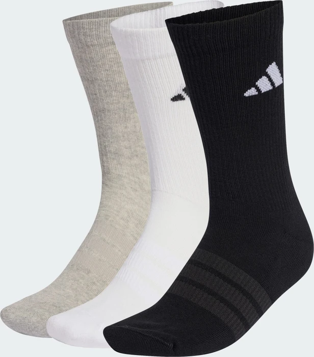 adidas Cushioned Crew Socken medium grey heather/white/black, 3 Paare