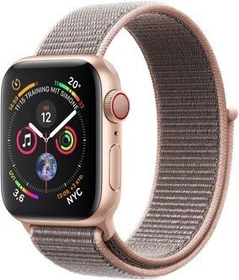 Apple Watch Series 4 (GPS + Cellular) Aluminium 40mm gold mit Sport Loop sandrosa