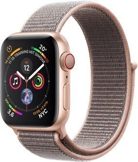 Apple Watch Series 4 (GPS + Cellular) Aluminium 40mm gold mit Sport Loop sandrosa