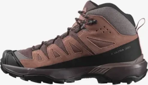 Salomon X Ultra 360 Leather Mid GTX peppercorn/cognac/hot coral (Damen)