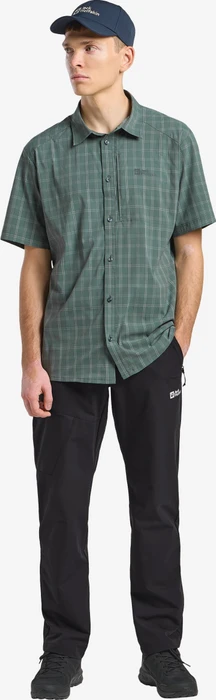 Jack Wolfskin Norbo Hemd kurzarm hedge green checks (Herren)