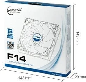 ARCTIC F14 schwarz/weiß, 140mm, 5er-Pack