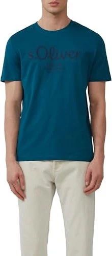 s.Oliver Logo-Print T-Shirt kurzarm petrol (Herren)