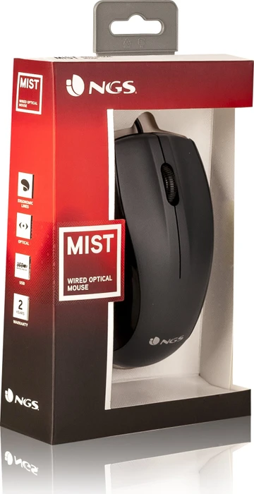 NGS Mist Wired Mouse schwarz, USB