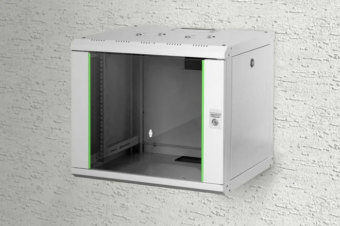 Digitus Professional Unique Serie Wandschrank 9HE, Sicherheitsglastür, IP2X, grau, 450mm tief