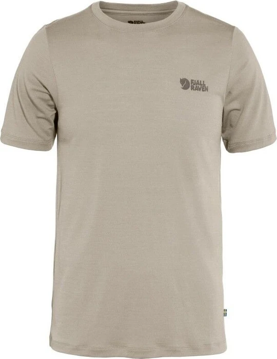 Fjällräven Abisko Wool Logo Funktionsshirt kurzarm light fossil (Herren)