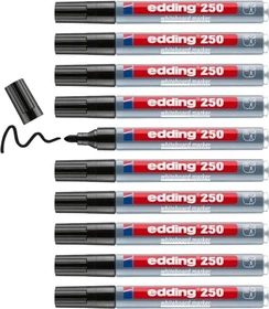 edding 250 Whiteboardmarker schwarz, 10er-Pack