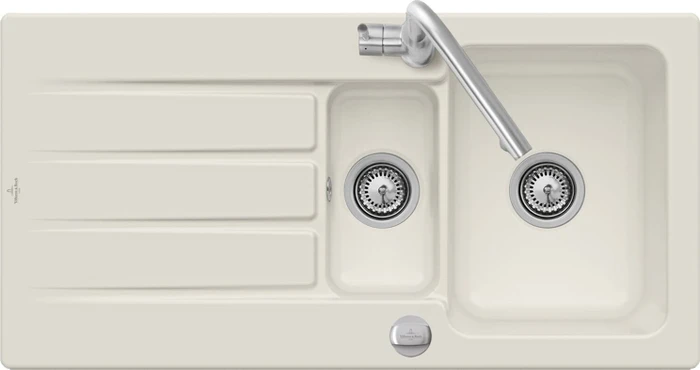 Villeroy & Boch Architectura 60 XR Einbau Becken reversibel mit Ablauffernbedienung crema