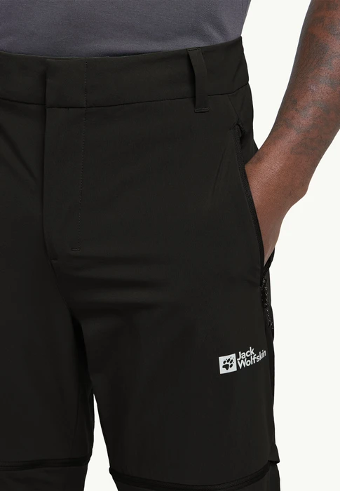 Jack Wolfskin Hikeout Zip Away Zip-Off Hose lang schwarz (Herren)