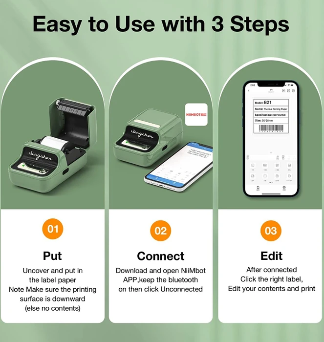 Niimbot B21 Wireless Label Printer, grün