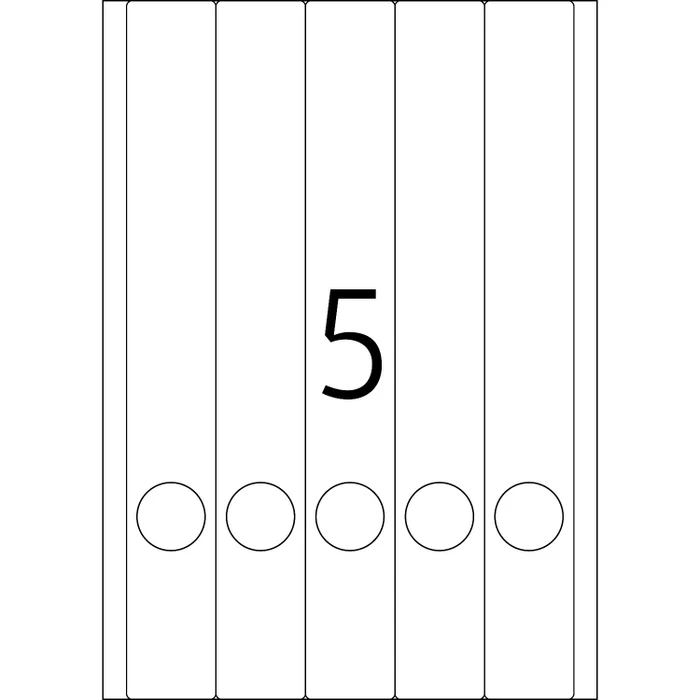 Herma Ordneretiketten, 38x297mm, ablösbar, weiß, 25 Blatt (125 Etiketten)